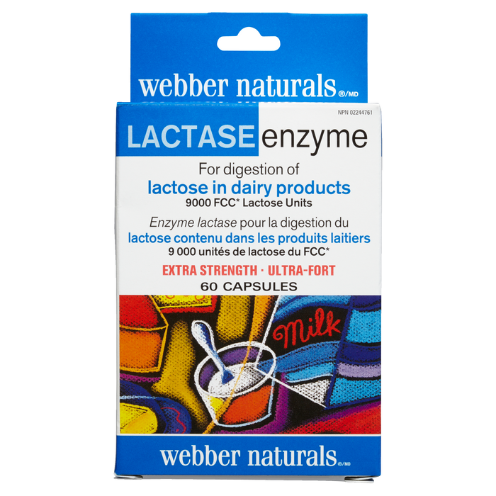 Webber Naturals Lactase Enzyme Extra Strength 60 Capsules