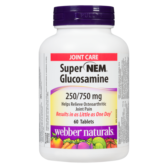 Webber Naturals Super NEM Glucosamine 250/750 mg 60 Tablets