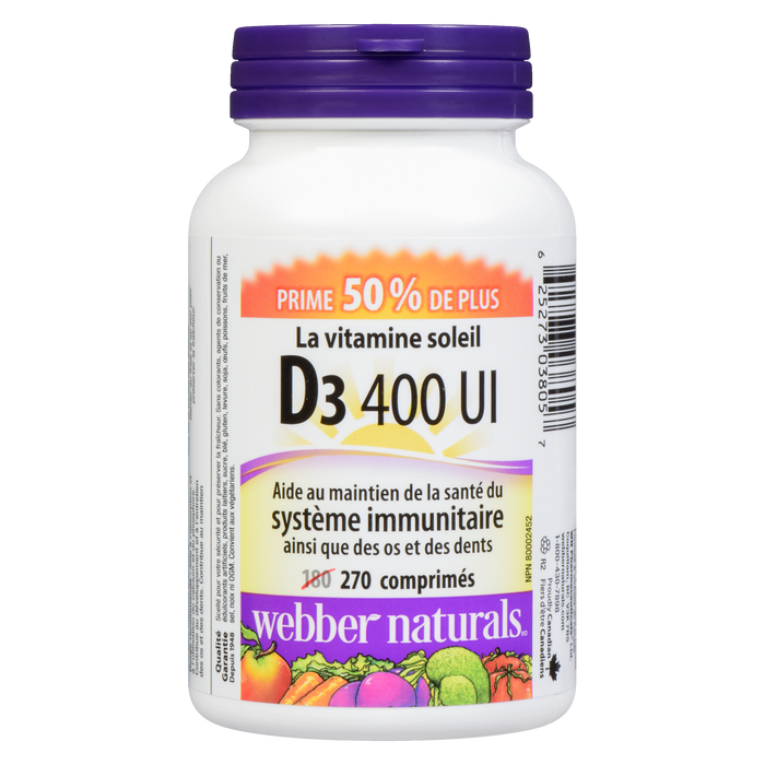 Webber Naturals D₃ 400 IU 270 Tablets