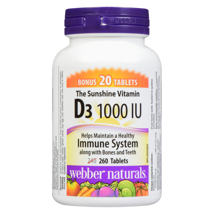 Webber Naturals D₃ 1000 IU 260 Tablets