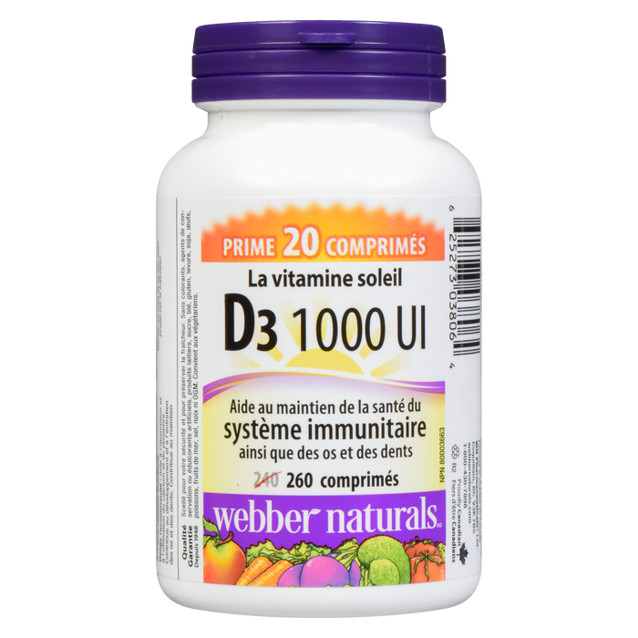 Webber Naturals D₃ 1000 IU 260 Tablets