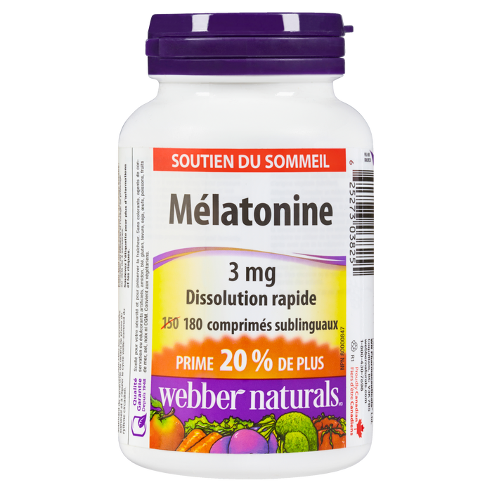 Webber Naturals Sleep Support Melatonin 3 mg 180 Sublingual Tablets