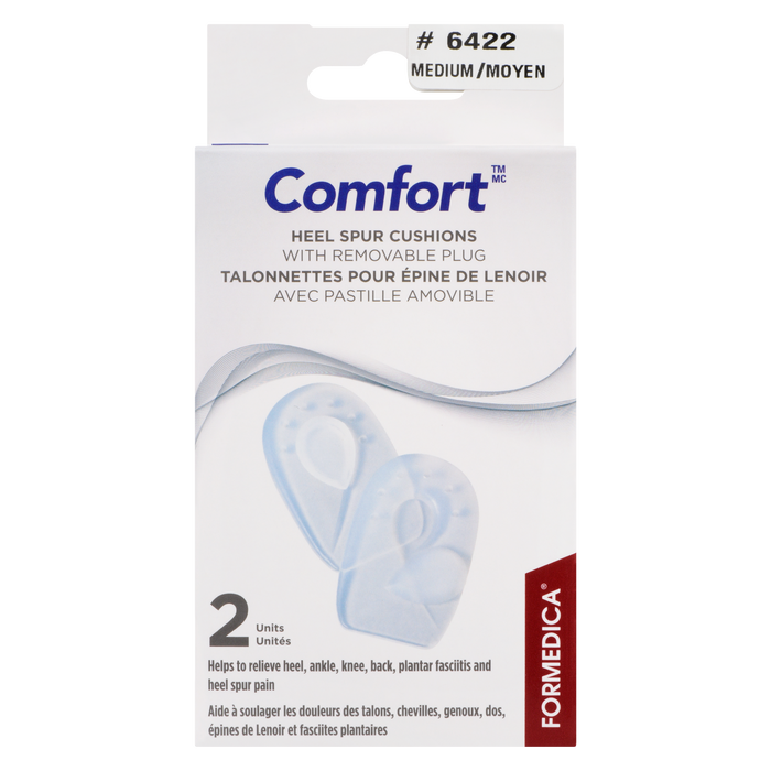 Coussinets Formedica Comfort pour éperons calcanéens avec bouchon amovible Medium 2 unités