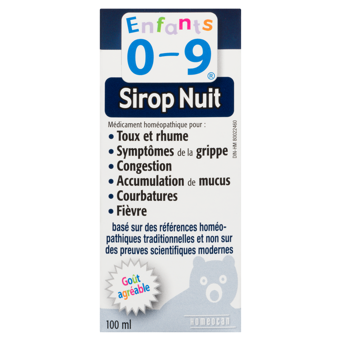 Sirop de nuit pour enfants de 0 à 9 ans 100 ml