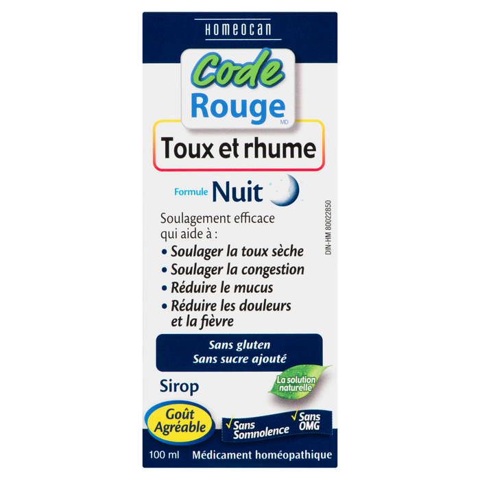 Homeocan Real Relief Sirop Toux et Rhume Formule Nuit 100 ml