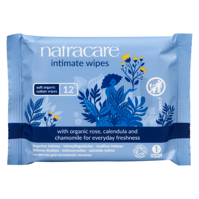 Natracare Intimate Wipes Soft Organic Cotton Wipes 12 Intimate Wipes