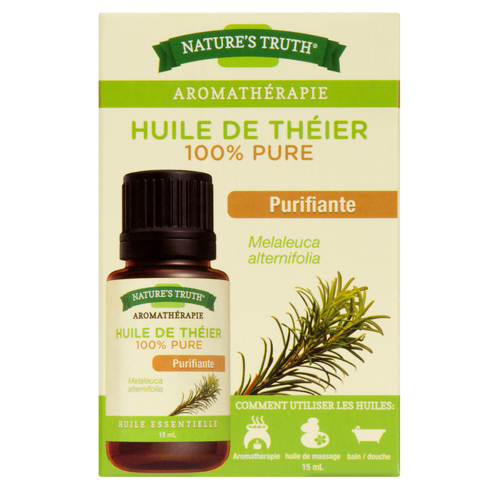 Huile d'arbre à thé purifiante 100 % pure aromathérapie Nature's Truth 15 ml