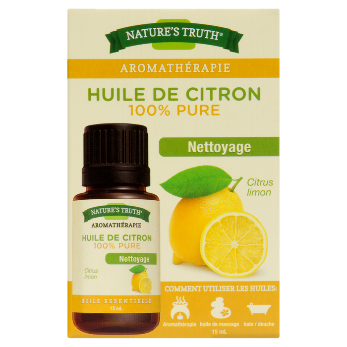 Huile essentielle de citron purifiante 100 % pure aromathérapie de Nature's Truth 15 ml