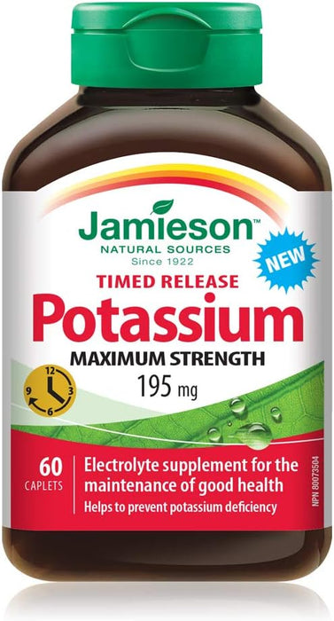 Jamieson Potassium à libération prolongée force maximale 195 mg