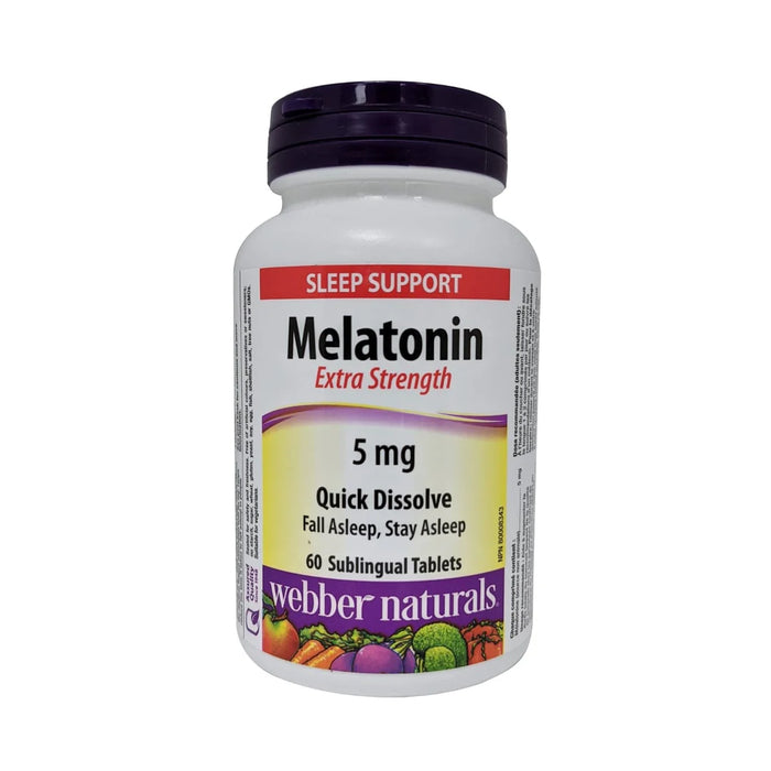 Webber Naturals Melatonin Extra Strength 5 mg Quick Dissolve Tablets