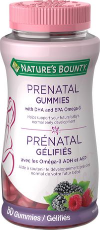 Nature's Bounty Gummies prénatales avec DHA et EPA oméga-3 - Baies
