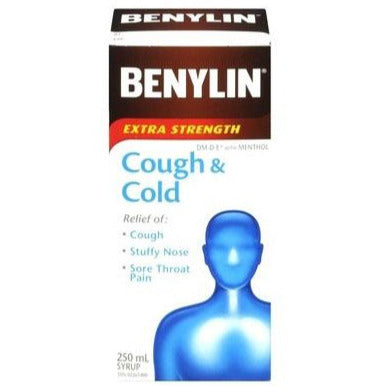 Benylin Sirop extra fort contre la toux et le rhume DM-DE avec menthol