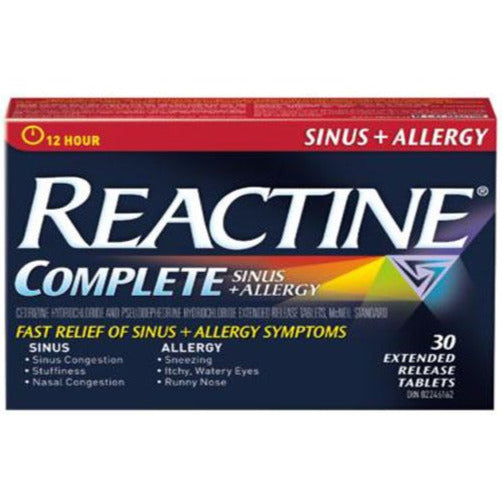 Reactine Complete Sinus + Allergie à libération prolongée
