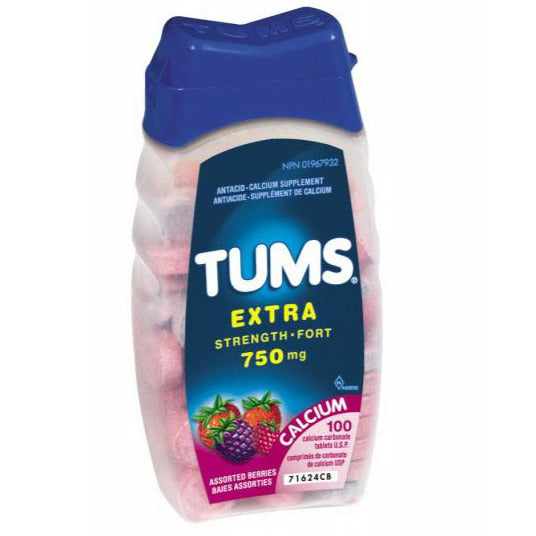 Antiacide Tums Extra Fort - Baies Assorties
