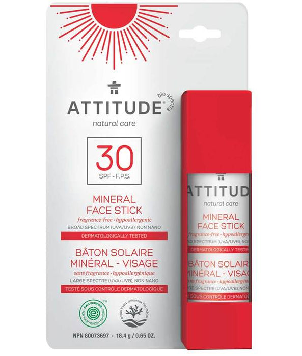 ATTITUDE SPF30 Stick Visage Adulte Sans Parfum
