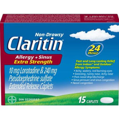 Claritin Non Drowsy Allergy + Sinus Extra Strength 24HR