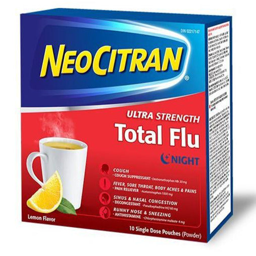 NeoCitran Ultra Fort Total Grippe Nuit - Citron