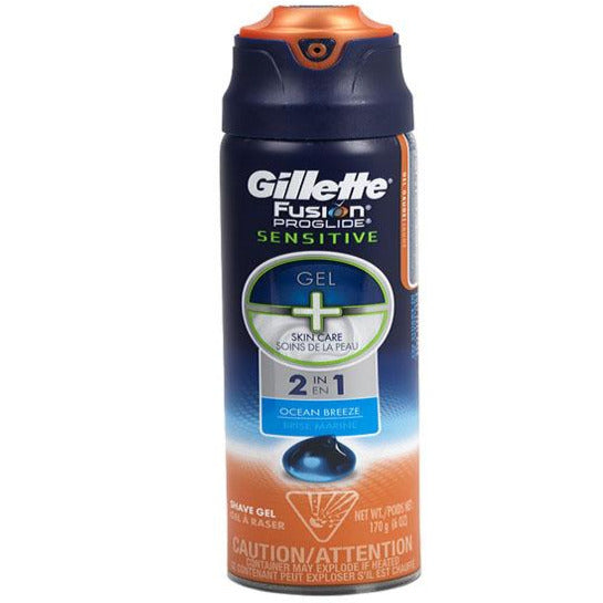 Gillette Fusion5 ProGlide Sensitive Shave Gel + Skin Care 2-in-1 Ocean Breeze