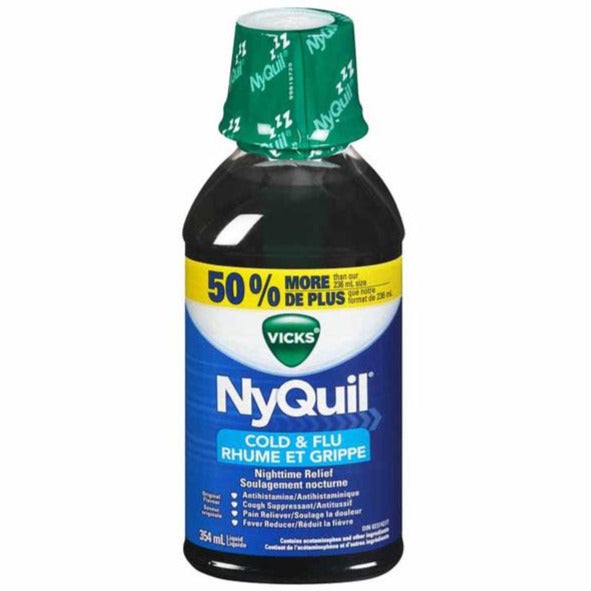 Vicks NyQuil Liquide de soulagement multi-symptômes du rhume et de la grippe - Original