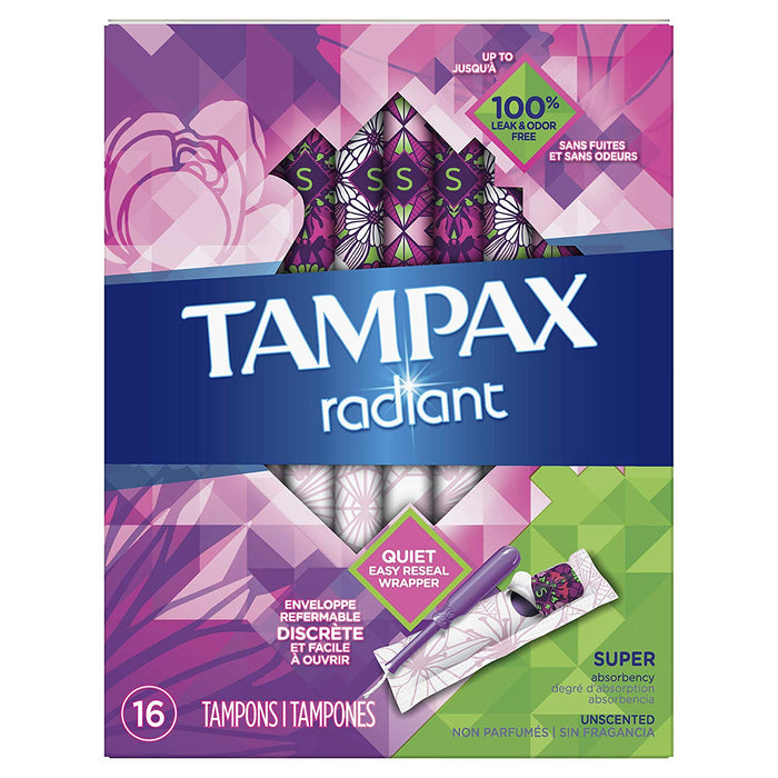 Tampax Radiant Super Unscented Tampons