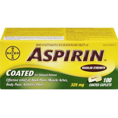 Caplets enrobés d'aspirine à force régulière