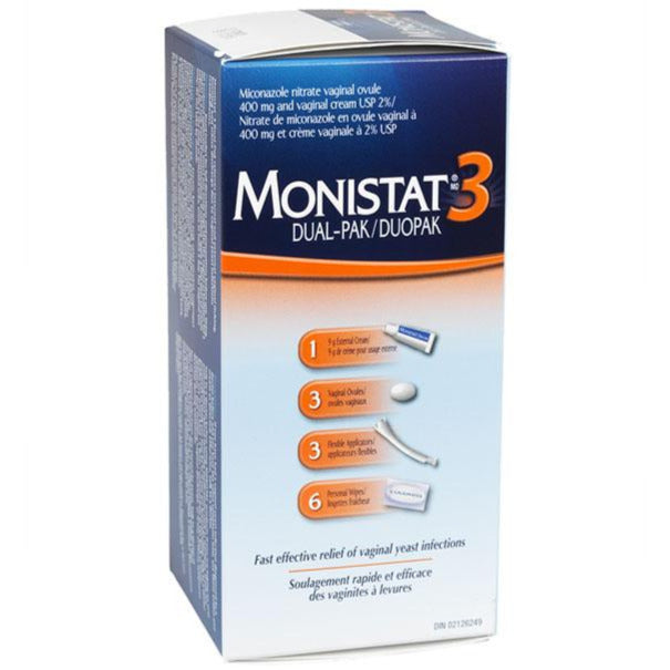 Monistat 3 Dual-Pack with Wipes