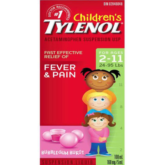 Fièvre et douleur Tylenol pour enfants - Bubble Gum