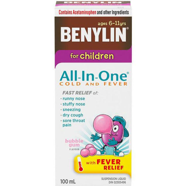 Benylin For Children Sirop tout-en-un contre le rhume et la fièvre