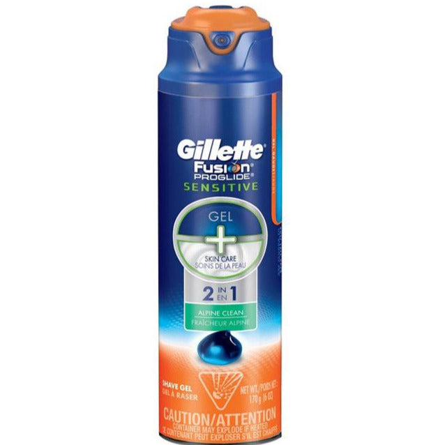 Gillette Fusion5 ProGlide Sensitive Shave Gel + Skin Care 2-in-1 Alpine Clean