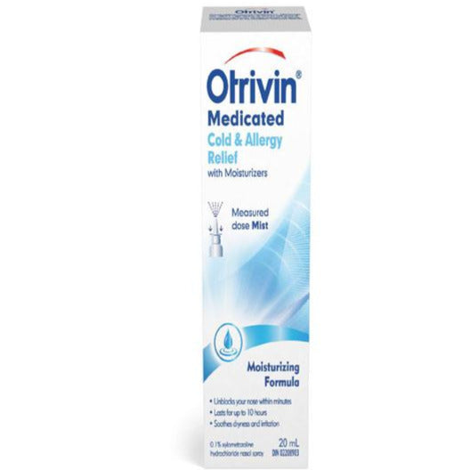 Otrivin Soulagement médicamenteux du rhume et des allergies avec hydratants - Brume à dose mesurée