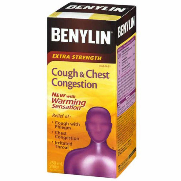 Benylin Toux et congestion thoracique avec sirop sensation de réchauffement