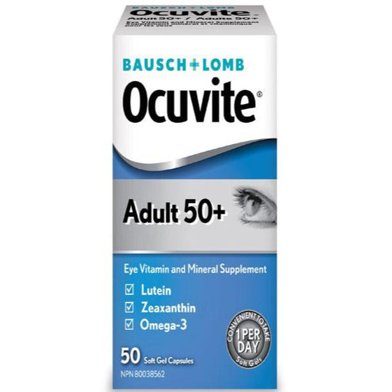 Bausch &amp; Lomb Ocuvite Adulte 50+ Supplément de vitamines et de minéraux pour les yeux