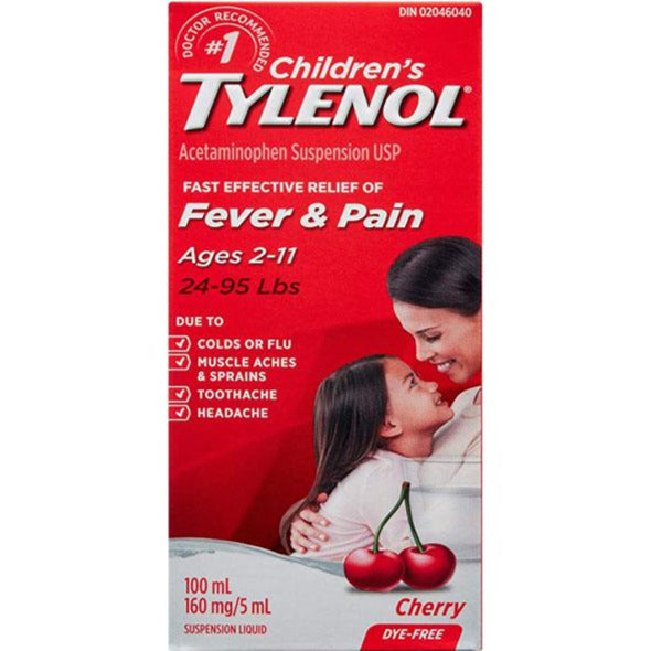 Fièvre et douleur Tylenol pour enfants - Cerise sans colorant