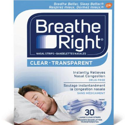 Bandelettes nasales Breathe Right - Transparentes
