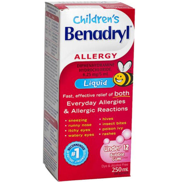 Benadryl Allergy Liquide pour enfants - Bubble Gum