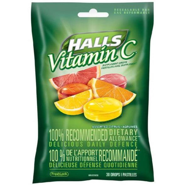 Halls Defense Assortiment d'agrumes avec vitamine C