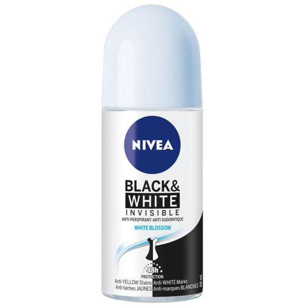 Nivea Black &amp; White Invisible Anti-Transpirant Roll-on - Fleur Blanche