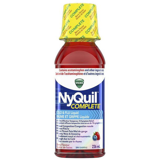 Vicks NyQuil Complete Liquide contre le rhume et la grippe - Baie
