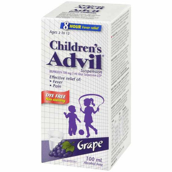 Suspension orale Advil pour enfants sans colorant - Raisin
