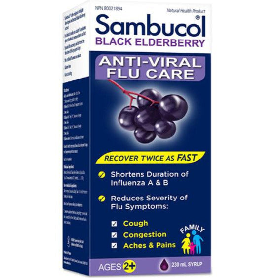 Sirop familial antiviral anti-grippe au sureau noir Sambucol