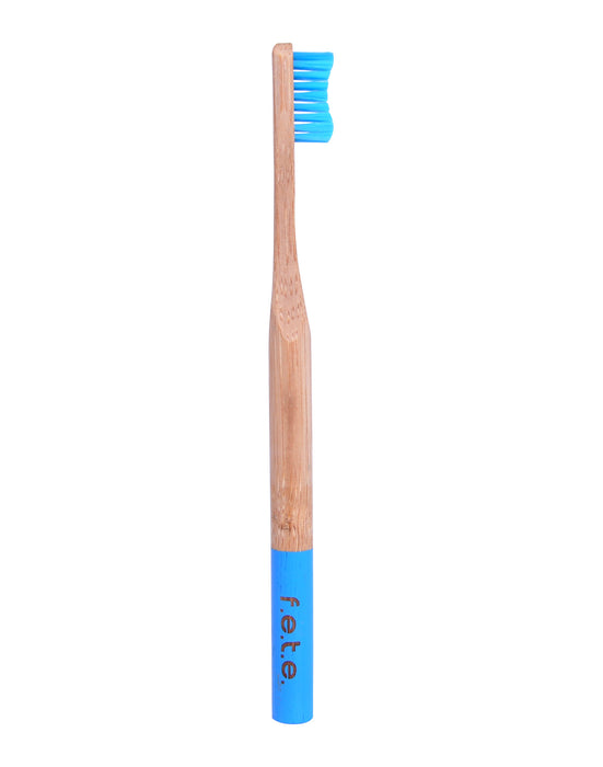 Brosse à Dents en Bambou Fete - Bleu - Poils Moyens