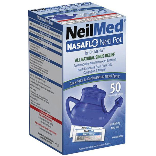 NeilMed NasaFlo Neti-Pot with Premixed Packets