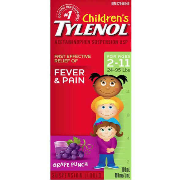 Fièvre et douleur Tylenol pour enfants - Raisin