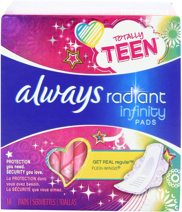 Serviettes pour adolescents Always Radiant Infinity avec ailes