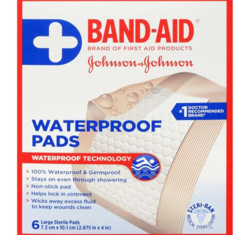 Band-Aid Large Waterproof Sterile Pads