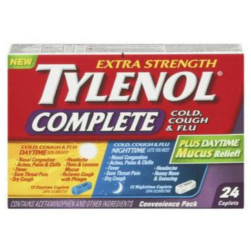 Tylenol Extra Fort Complet Rhume, Toux et Grippe, Jour et Nuit