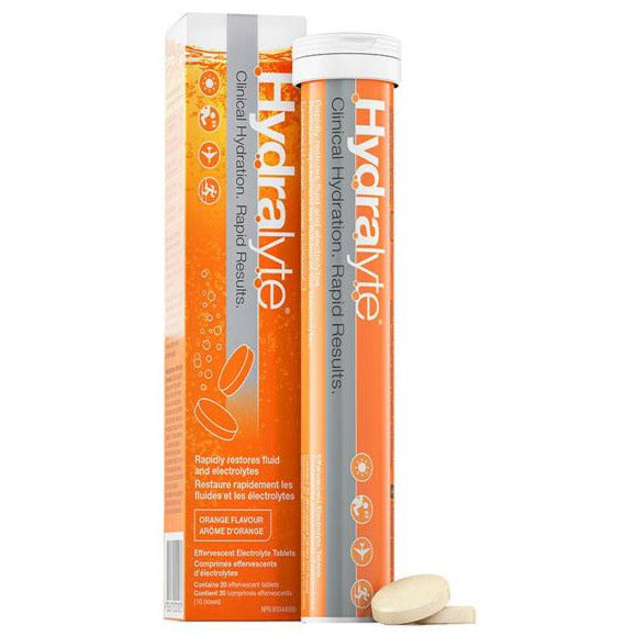 Comprimés d'électrolytes effervescents Hydralyte - Orange