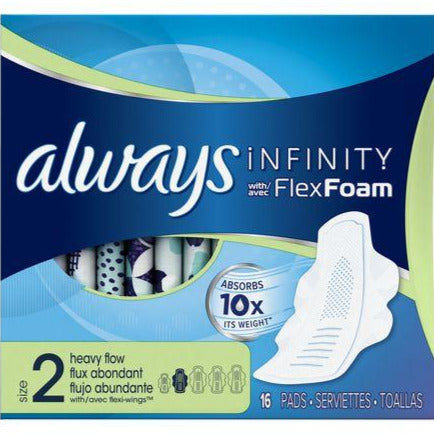 Always Infinity Size 2 Heavy Flow Pad with Wings - Unscented