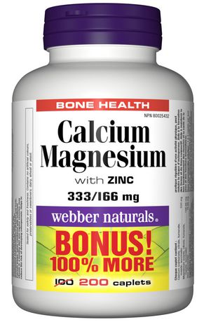 Webber Naturals Calcium Magnésium avec Zinc Taille Bonus