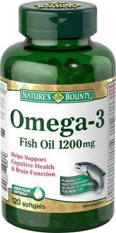 Nature's Bounty Huile de poisson oméga 3 1200 mg